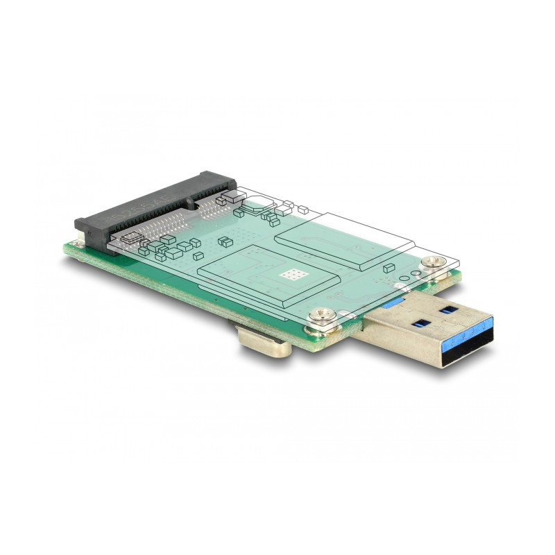 Delock Konverter USB 5 Gbps Typ-A Stecker - mSATA full size