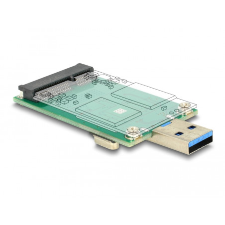 Delock Konverter USB 5 Gbps Typ-A Stecker - mSATA full size