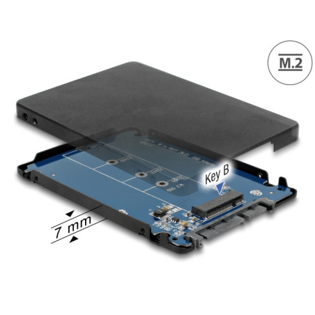 Delock 2.5″ Konverter SATA 22 Pin - M.2 mit Gehäuse