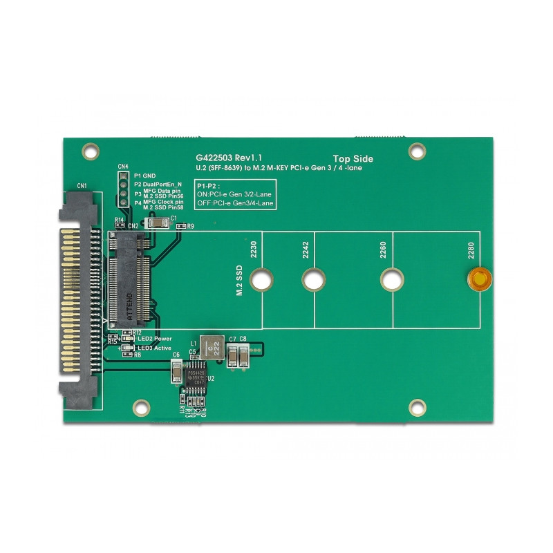 Delock Konverter U.2 SFF-8639 - M.2 NVMe Key M