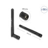 Delock 5G 3,3 - 5,0 GHz Antenne SMA Stecker -1,0 - 4,5 dBi 10,9 cm omnidirektional mit Kippgelenk und flexiblem Material schwarz