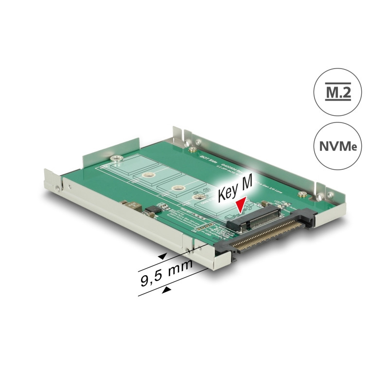 Delock 2.5″ Konverter U.2 SFF-8639 - M.2 NVMe Key M