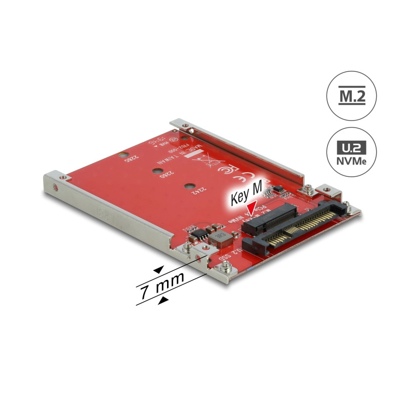 Delock 2.5″ Konverter U.2 SFF-8639 - M.2 NVMe Key M - 7 mm