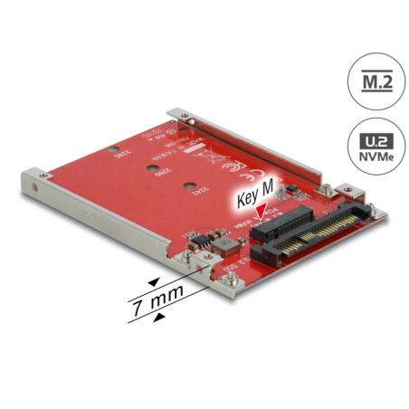 Delock 2.5″ Konverter U.2 SFF-8639 - M.2 NVMe Key M - 7 mm