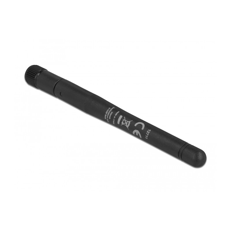 Delock 5G 3,3 - 5,0 GHz Antenne SMA Stecker -1,0 - 4,5 dBi 10,9 cm omnidirektional mit Kippgelenk und flexiblem Material schwarz