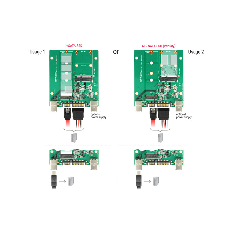 Delock Konverter SATA / USB 3.1 Typ-B Buchse - M.2 / mSATA Slot