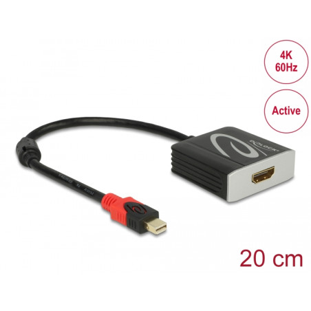 Delock Adapter mini DisplayPort 1.2 Stecker - HDMI Buchse 4K 60 Hz Aktiv