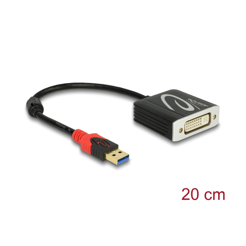 Delock Adapter USB 3.0 Typ-A Stecker - DVI Buchse