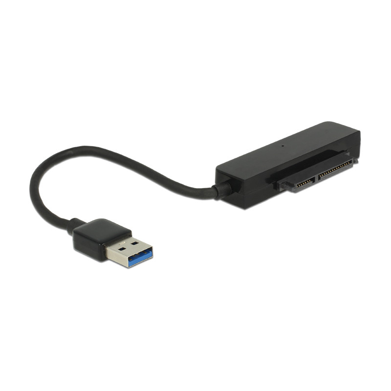 Delock Konverter USB 5 Gbps Typ-A Stecker - 22 Pin SATA 6 Gb/s mit 2.5″ Schutzhülle