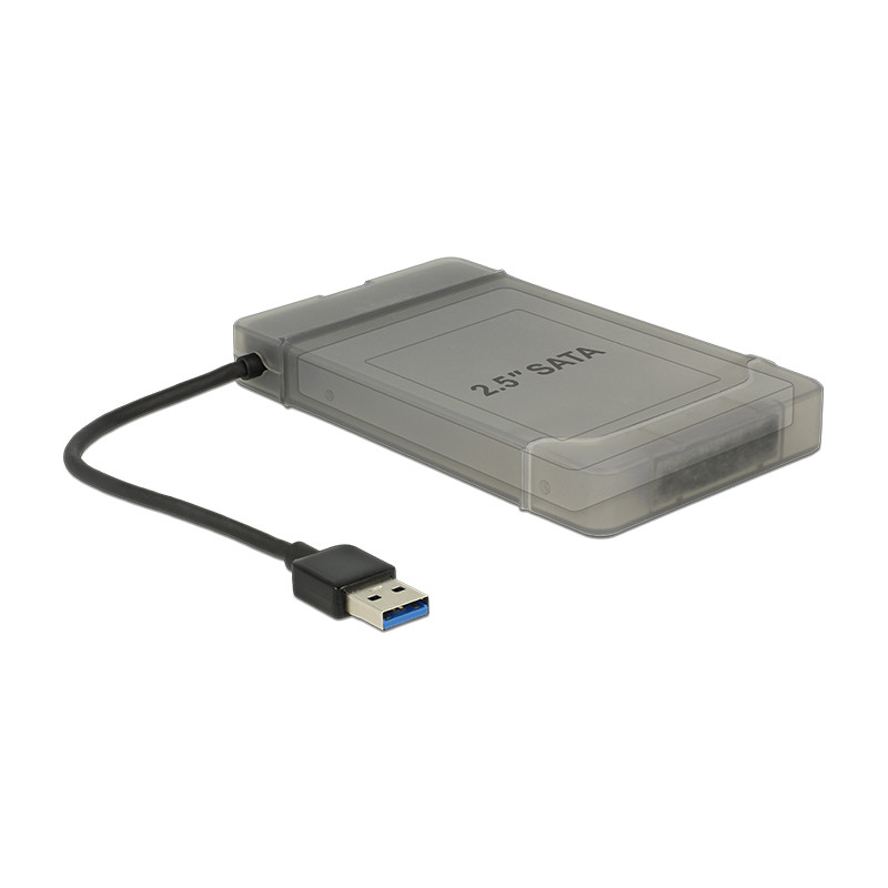 Delock Konverter USB 5 Gbps Typ-A Stecker - 22 Pin SATA 6 Gb/s mit 2.5″ Schutzhülle
