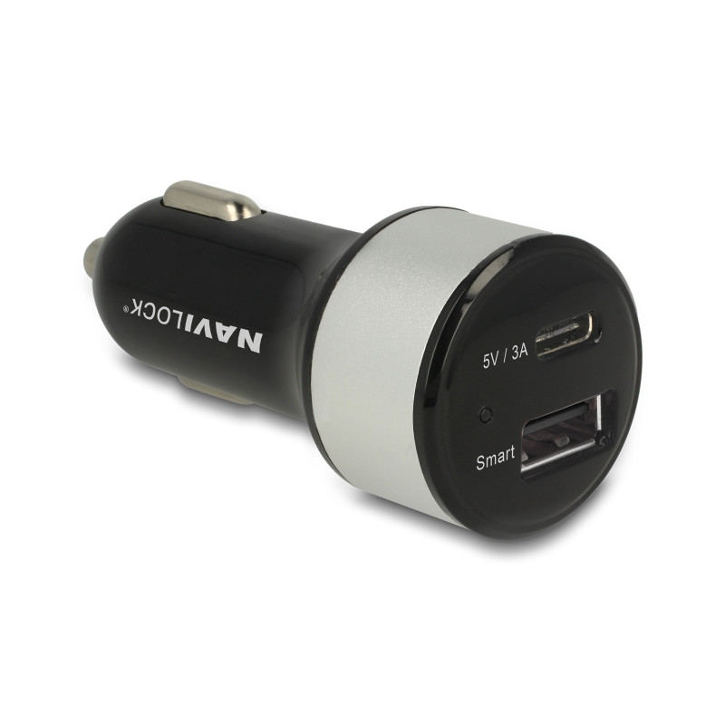 Navilock Kfz Ladeadapter 1 x USB Type-C™ + 1 x USB Typ-A 25 W