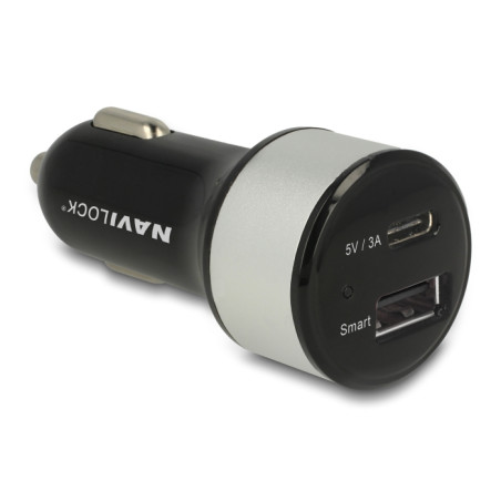 Navilock Kfz Ladeadapter 1 x USB Type-C™ + 1 x USB Typ-A 25 W