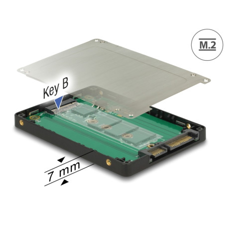 Delock 2.5″ Konverter SATA 22 Pin - M.2 mit Gehäuse