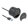 Delock 3 Port Tisch-Hub 1 x USB Type-C™ und 2 x USB Typ-A + HD-Audio Ports