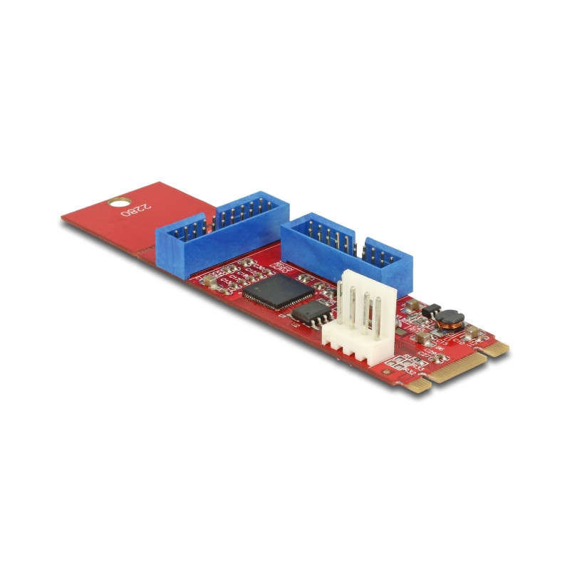 Delock Konverter M.2 Key B+M Stecker zu 2 x USB 5 Gbps Pfostenstecker