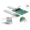 Delock Konverter M.2 Key A+E Stecker - 1 x Mini PCIe Slot half size / full size mit flexiblem Kabel