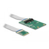 Delock Konverter M.2 Key A+E Stecker - 1 x Mini PCIe Slot half size / full size mit flexiblem Kabel