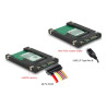 Delock 2.5″ Konverter SATA 22 Pin / USB 2.0 Typ Mini-B - 1 x mSATA / Mini PCIe Slot
