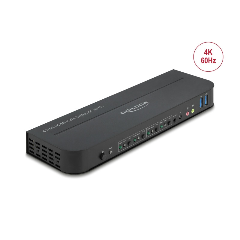 Delock HDMI KVM Switch 4K 60 Hz mit USB 5 Gbps und Audio