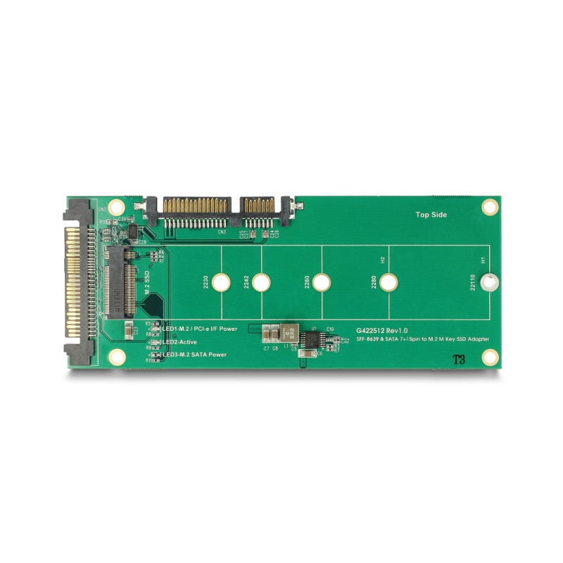 Delock Konverter U.2 SFF-8639 NVMe / SATA 22 Pin - 1 x M.2 Key M