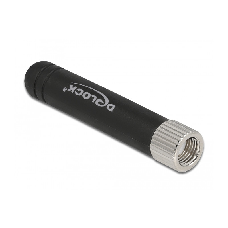 Delock WLAN 802.11 b/g/n Antenne RP-SMA Stecker 1,7 - 3,7 dBi omnidirektional starr mit flexiblem Material schwarz
