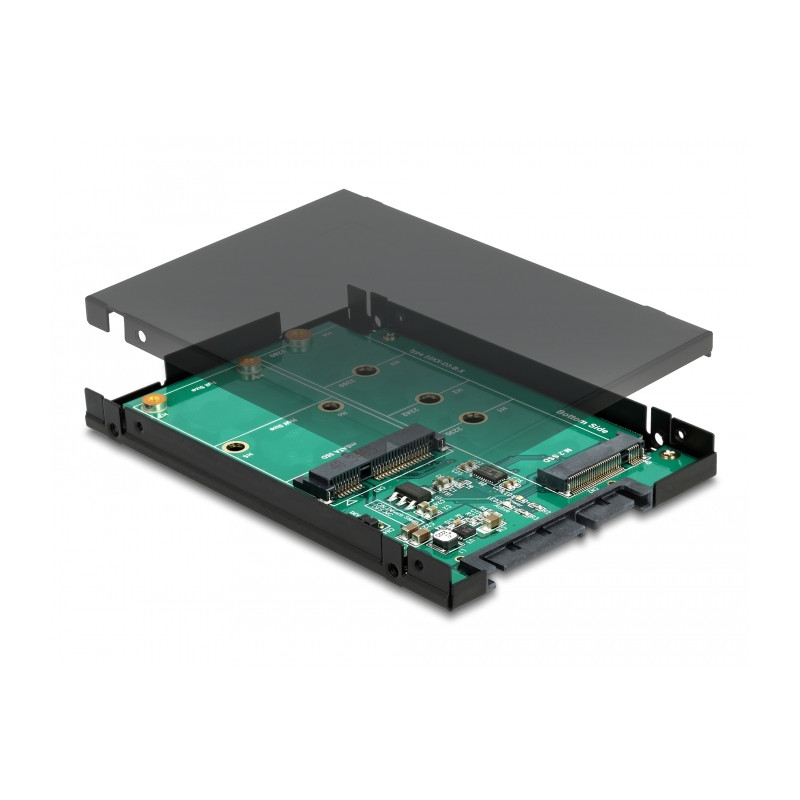 Delock 2.5″ Konverter SATA 22 Pin - 1 x M.2 Key B + 1 x mSATA - 9,5 mm