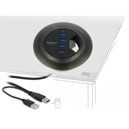Delock Tisch-Hub 4 Port USB 5 Gbps