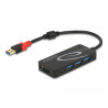 Delock Externer USB 5 Gbps Hub USB Typ-A - 3 x USB Typ-A + 2 Slot SD Card Reader