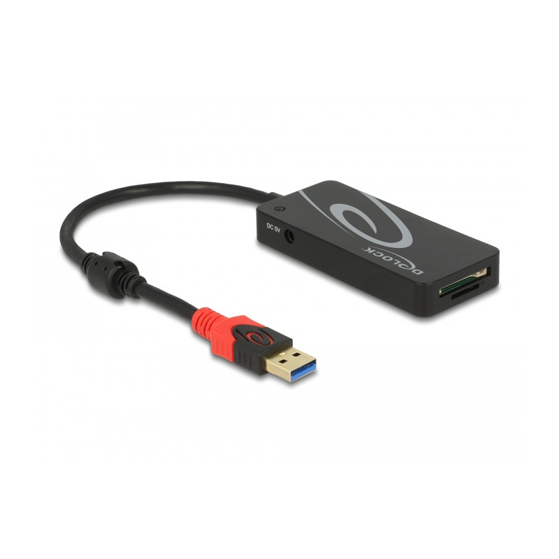 Delock Externer USB 5 Gbps Hub USB Typ-A - 3 x USB Typ-A + 2 Slot SD Card Reader