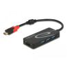 Delock Externer USB 3.2 Gen 1 Hub USB Type-C™ - 3 x USB Typ-A + 2 Slot SD Card Reader schwarz