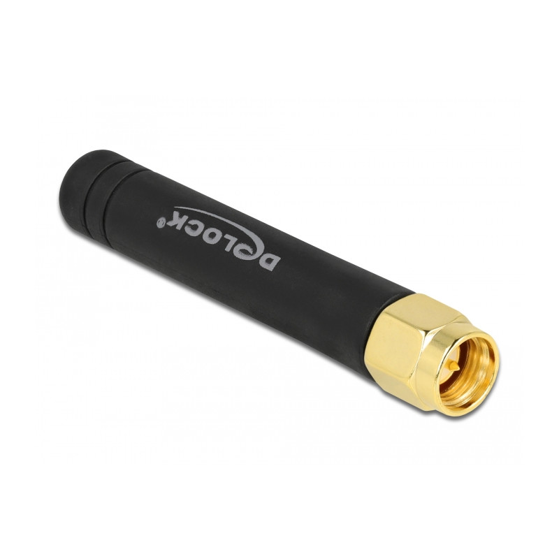 Delock LPWAN 868 MHz Antenne SMA Stecker 1,6 dBi omnidirektional starr schwarz