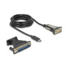 Delock Adapter USB Type-C™ - 1 x Seriell DB9 RS-232 + Adapter DB25