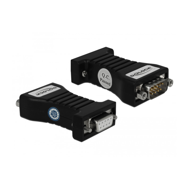 Delock Konverter 1 x Seriell RS-232 DB9 zu 1 x Seriell RS-485 mit ESD Schutz 15 kV Überspannungsschutz 600 W und erweiterter Tem