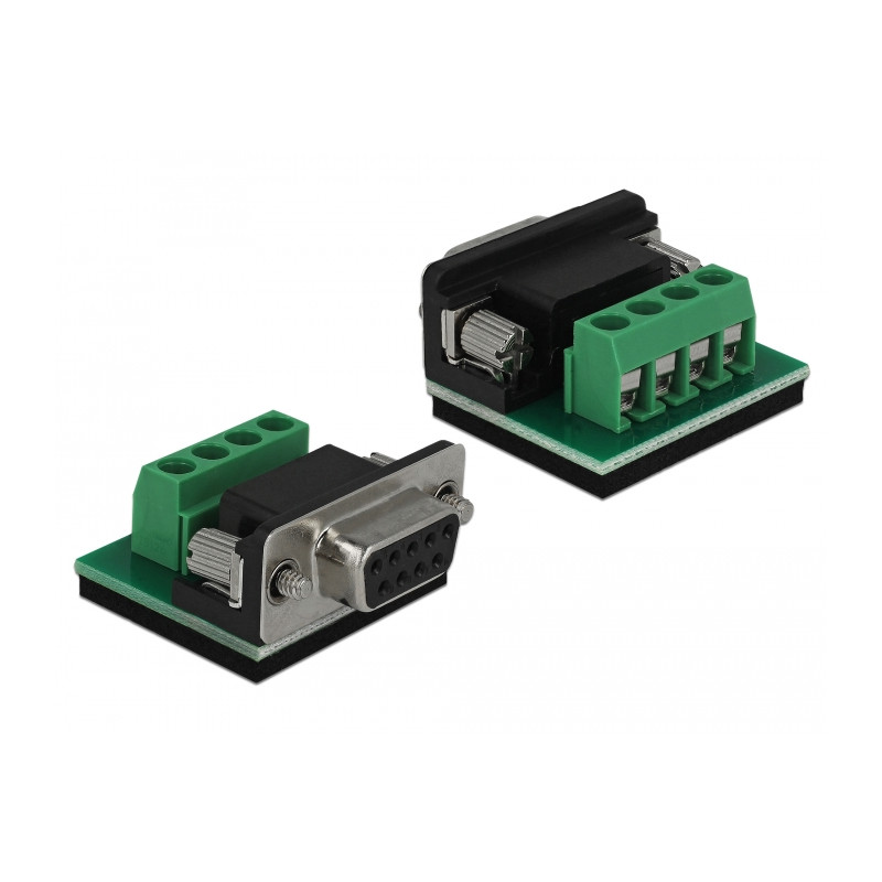 Delock Konverter 1 x Seriell RS-232 DB9 zu 1 x Seriell RS-485 mit ESD Schutz 15 kV Überspannungsschutz 600 W und erweiterter Tem