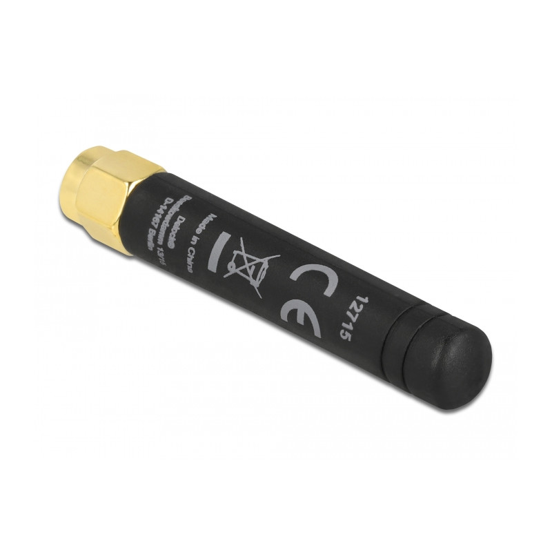 Delock LPWAN 868 MHz Antenne SMA Stecker 1,6 dBi omnidirektional starr schwarz