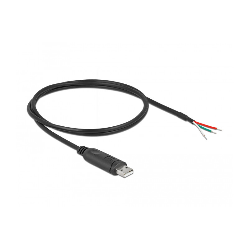 Delock Adapterkabel USB 2.0 Typ-A zu seriell RS-232 mit 3 offenen Kabelenden 1 m