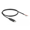 Delock Adapterkabel USB 2.0 Typ-A zu seriell RS-232 mit 3 offenen Kabelenden 1 m