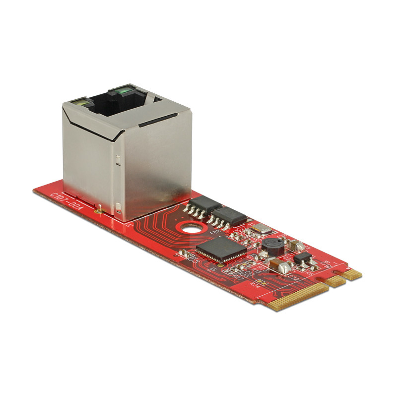 Delock Konverter M.2 Key A+E Stecker - 1 x RJ45 Gigabit LAN Port vertikal