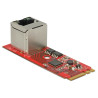 Delock Konverter M.2 Key A+E Stecker - 1 x RJ45 Gigabit LAN Port vertikal