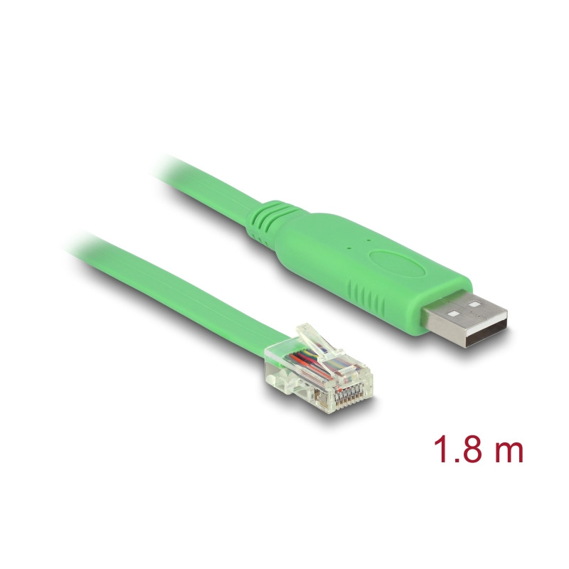 Delock Adapter USB 2.0 Typ-A Stecker - 1 x Seriell RS-232 RJ45 Stecker 1,8 m
