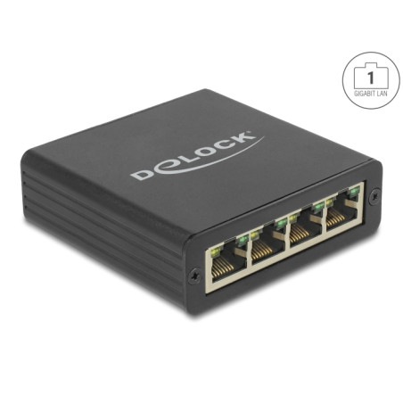 Delock USB Typ-B Netzwerk Adapter Gigabit LAN 4 x RJ45