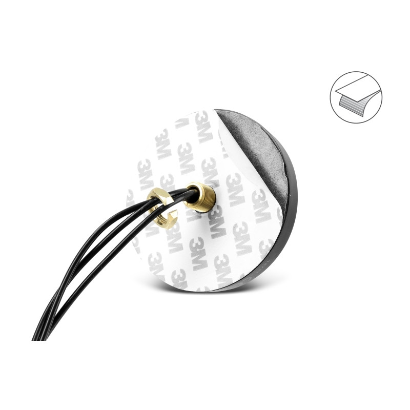 Delock Multiband LTE-MIMO UMTS GSM GNSS Antenne 3 x SMA Stecker omnidirektional Dachmontage schwarz outdoor