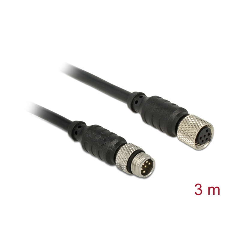 Navilock Verlängerungskabel M8 Stecker - M8 Buchse wasserdicht 3 m für M8 GNSS Empfänger