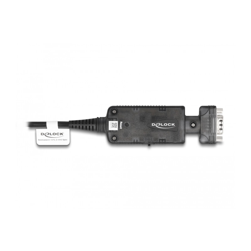 Delock Konverter Ethernet LAN RJ45 10/100 Mbps Buchse zu seriell RS-232 DB9 Stecker mit Muttern