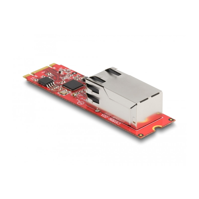 Delock Konverter M.2 Key B+M Stecker zu 1 x RJ45 2,5 Gigabit LAN Port horizontal