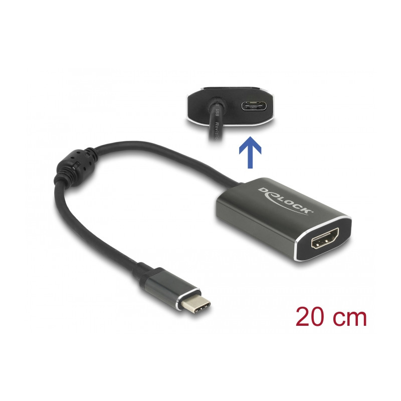 Delock Adapter USB Type-C™ Stecker - HDMI Buchse (DP Alt Mode) 4K 60 Hz mit PD Funktion