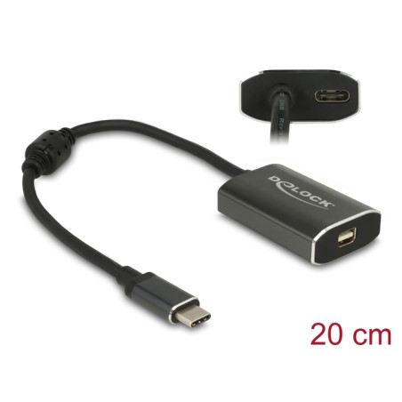 Delock Adapter USB Type-C™ Stecker - mini DisplayPort Buchse (DP Alt Mode) 4K 60 Hz mit PD Funktion