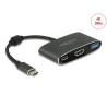 Delock Adapter USB Type-C™ Stecker - HDMI Buchse (DP Alt Mode) 4K 30 Hz + USB Typ-A + USB Type-C™ PD