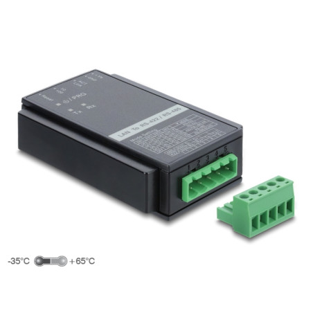 Delock Konverter Ethernet LAN TCP/IP RJ45 zu RS-485/RS-422 Terminalblock mit Überspannungsschutz