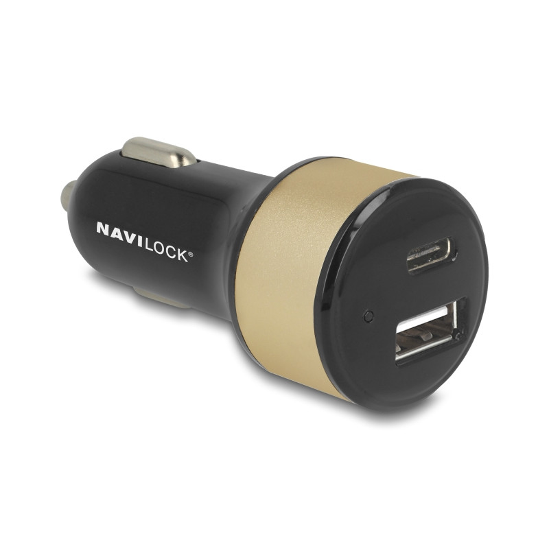 Navilock Kfz Ladeadapter 1 x USB Type-C™ + 1 x USB Typ-A 32 W
